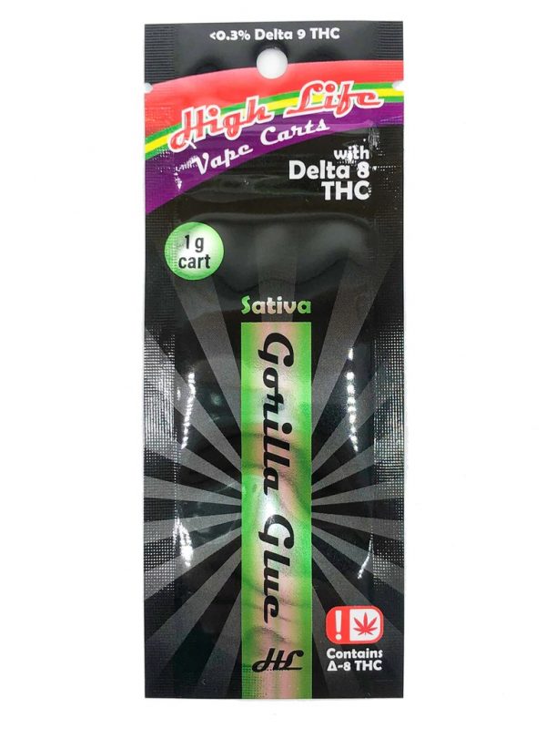 Delta 8 High Life Vape Cartridge - 1g each, Gorilla Glue